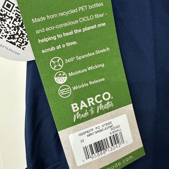 Barco Grey's Anatomy Scrub Pants XS Indigo Blue 6-Pocket Taper Leg GSSP627P NEW - Picture 6 of 7